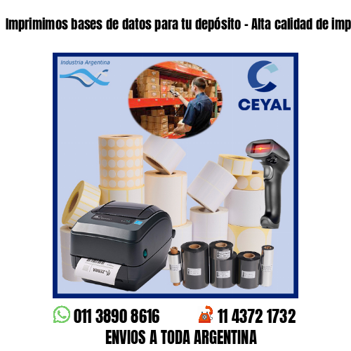 Imprimimos bases de datos para tu depósito – Alta calidad de impresión!