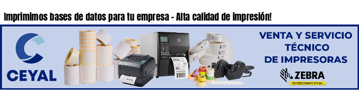 Imprimimos bases de datos para tu empresa - Alta calidad de impresión!