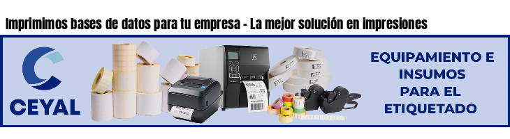 Imprimimos bases de datos para tu empresa - La mejor solución en impresiones