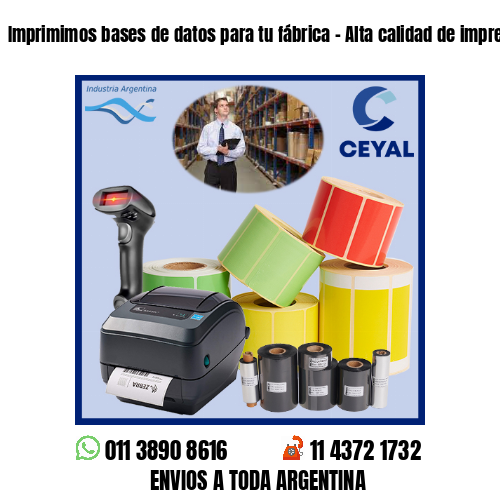 Imprimimos bases de datos para tu fábrica – Alta calidad de impresión!