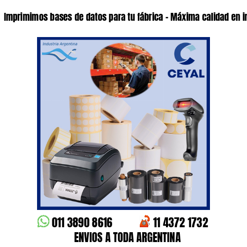 Imprimimos bases de datos para tu fábrica – Máxima calidad en impresión!