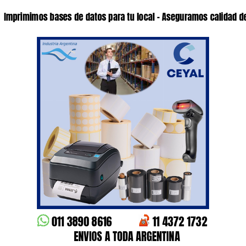 Imprimimos bases de datos para tu local – Aseguramos calidad de impresión