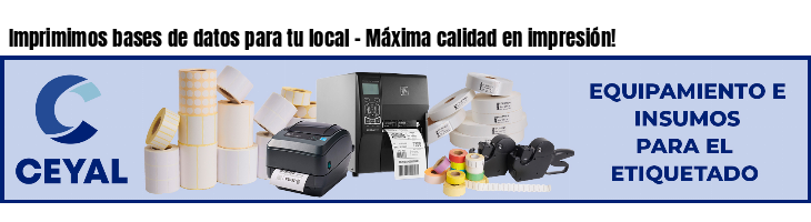 Imprimimos bases de datos para tu local - Máxima calidad en impresión!