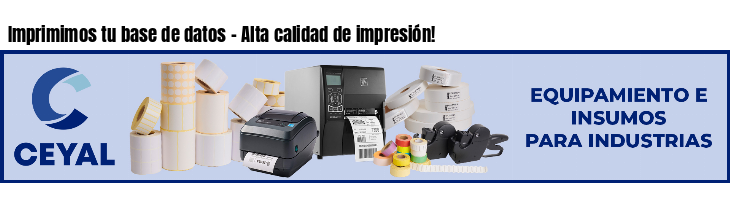 Imprimimos tu base de datos - Alta calidad de impresión!
