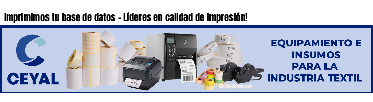 Imprimimos tu base de datos - Líderes en calidad de impresión!
