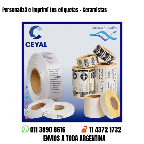 Personalizá e imprimí tus etiquetas – Ceramistas