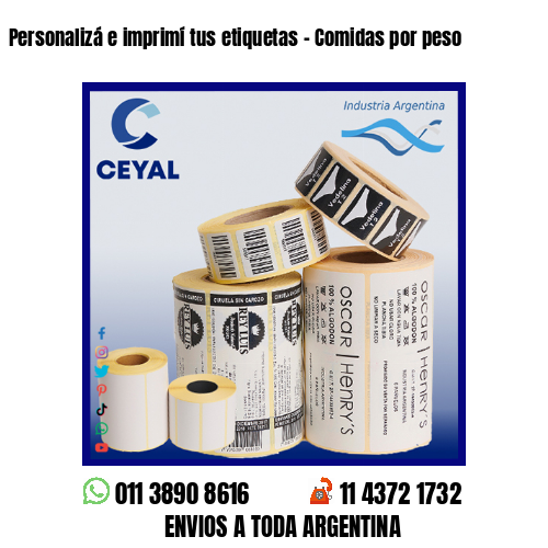 Personalizá e imprimí tus etiquetas – Comidas por peso