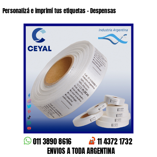 Personalizá e imprimí tus etiquetas – Despensas