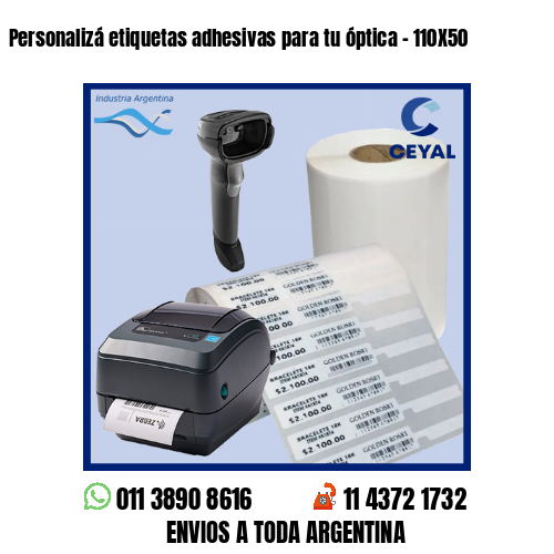 Personalizá etiquetas adhesivas para tu óptica – 110X50