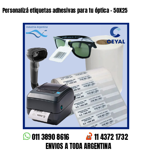 Personalizá etiquetas adhesivas para tu óptica – 50X25