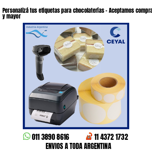 Personalizá tus etiquetas para chocolaterías – Aceptamos compras al por menor y mayor