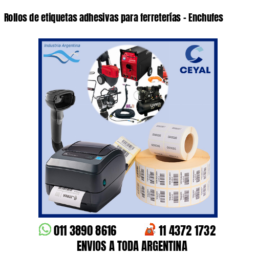 Rollos de etiquetas adhesivas para ferreterías – Enchufes