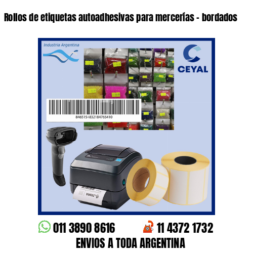 Rollos de etiquetas autoadhesivas para mercerías – bordados