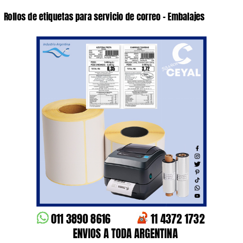 Rollos de etiquetas para servicio de correo – Embalajes