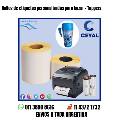 Rollos de etiquetas personalizadas para bazar – Tuppers