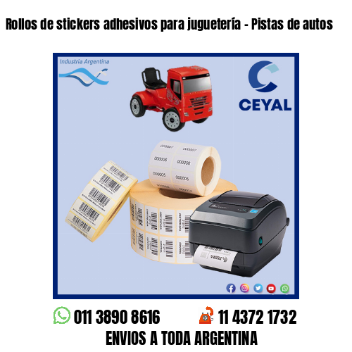 Rollos de stickers adhesivos para juguetería – Pistas de autos