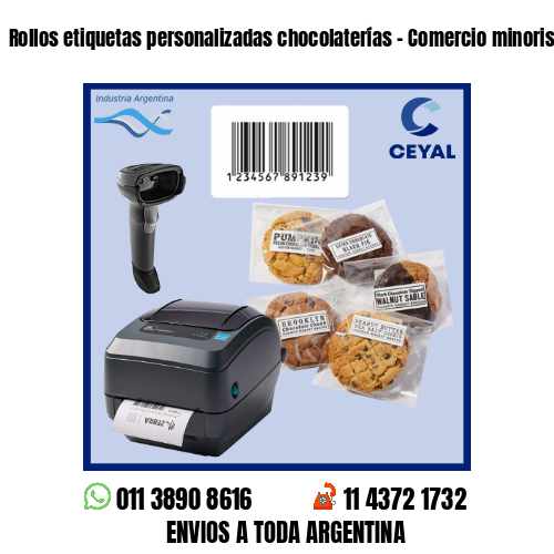 Rollos etiquetas personalizadas chocolaterías – Comercio minorista y mayorista