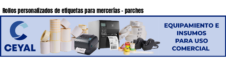 Rollos personalizados de etiquetas para mercerías - parches