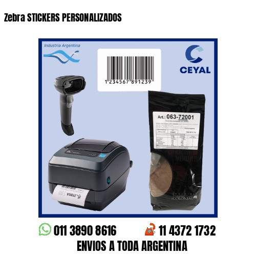 Zebra STICKERS PERSONALIZADOS