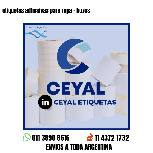 etiquetas adhesivas para ropa - buzos