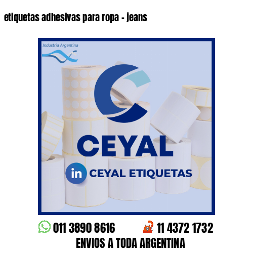 etiquetas adhesivas para ropa - jeans