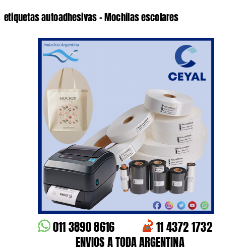 etiquetas autoadhesivas – Mochilas escolares