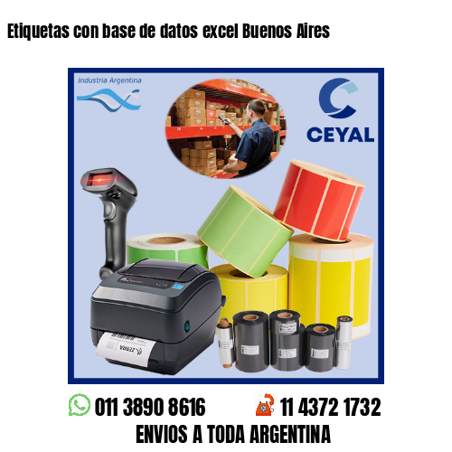 Etiquetas con base de datos excel Buenos Aires