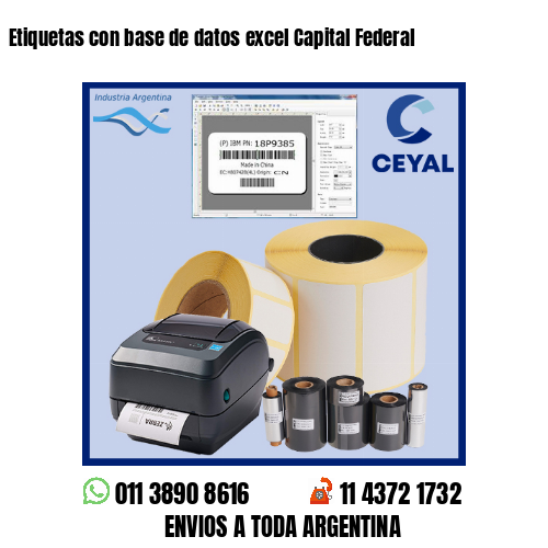 Etiquetas con base de datos excel Capital Federal