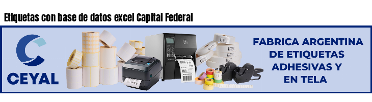 Etiquetas con base de datos excel Capital Federal 