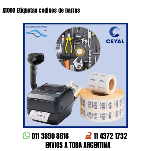 X1000 Etiquetas codigos de barras