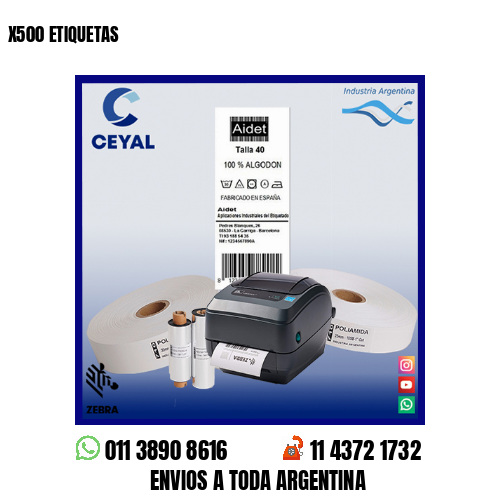 X500 ETIQUETAS