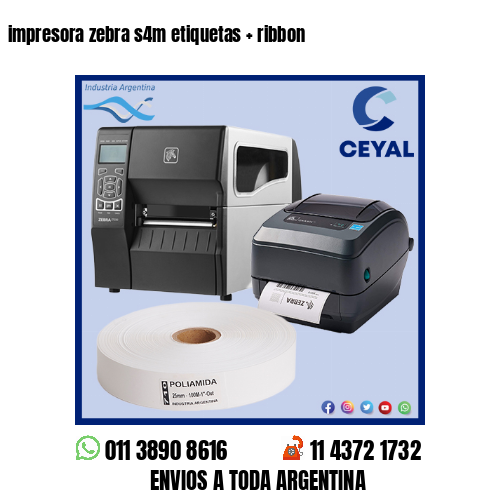 impresora zebra s4m etiquetas   ribbon
