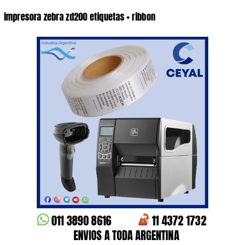 impresora zebra zd200 etiquetas   ribbon