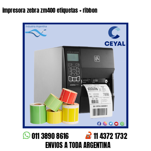 impresora zebra zm400 etiquetas   ribbon