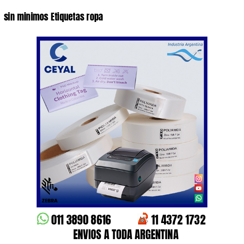 sin minimos Etiquetas ropa