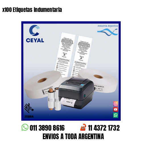 x100 Etiquetas indumentaria