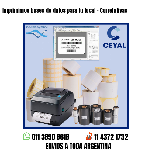 Imprimimos bases de datos para tu local – Correlativas