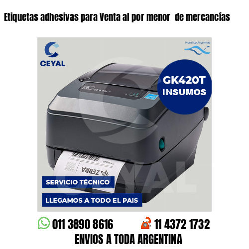 Etiquetas adhesivas para Venta al por menor  de mercancías