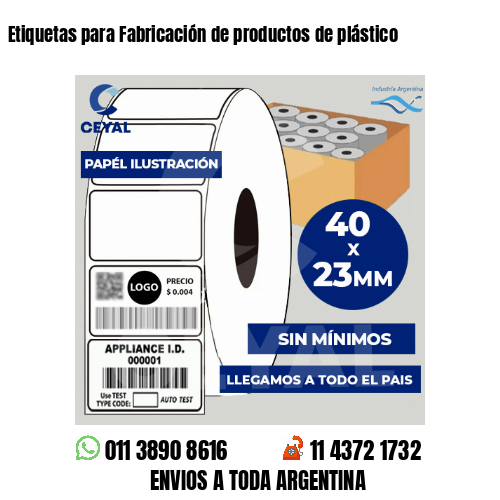 Etiquetas para Fabricación de productos de plástico