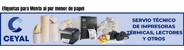 Etiquetas para Menta al por menor de papel