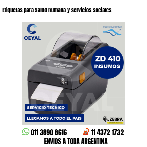 Etiquetas para Salud humana y servicios sociales