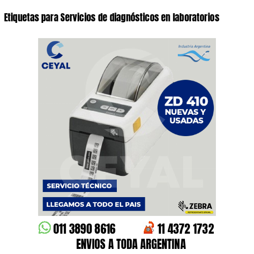 Etiquetas para Servicios de diagnósticos en laboratorios