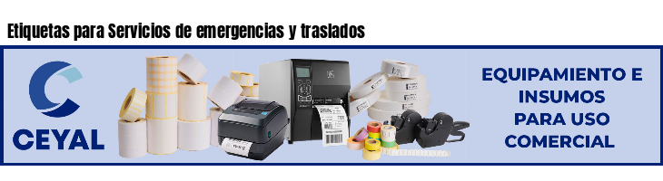 Etiquetas para Servicios de emergencias y traslados