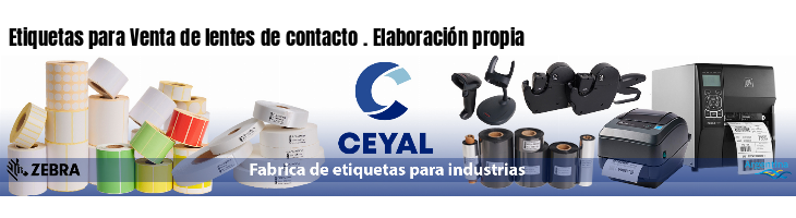 Etiquetas para Venta de lentes de contacto . Elaboración propia