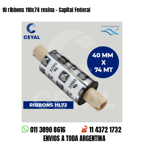 10 ribbons 110×74 resina – Capital Federal