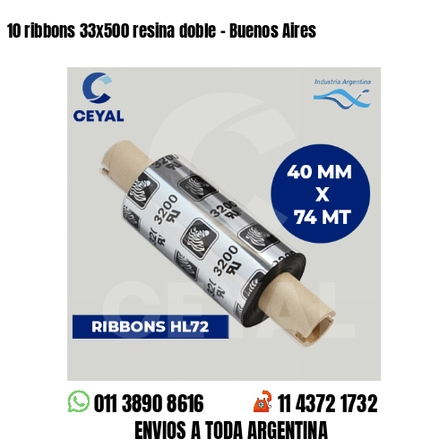 10 ribbons 33×500 resina doble – Buenos Aires