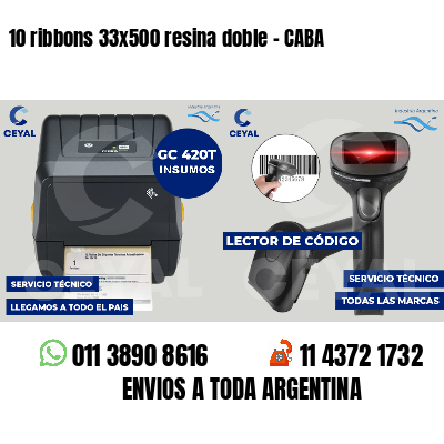 10 ribbons 33x500 resina doble - CABA