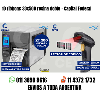 10 ribbons 33x500 resina doble - Capital Federal