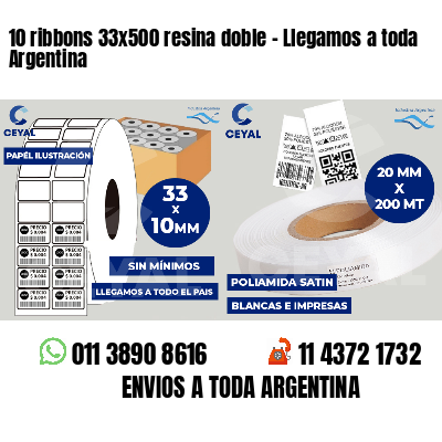 10 ribbons 33x500 resina doble - Llegamos a toda Argentina