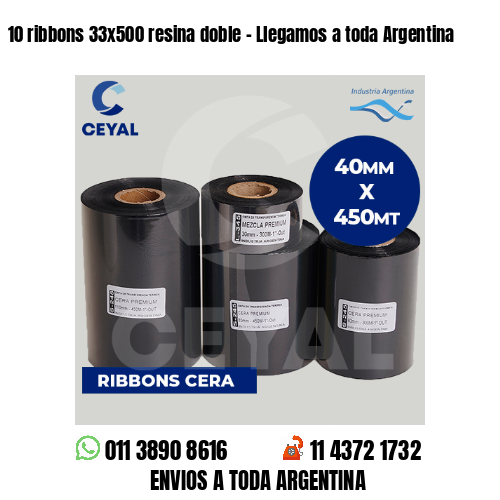10 ribbons 33×500 resina doble – Llegamos a toda Argentina